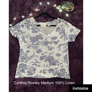 Cynthia Rowley 100% Linen T-Shirt